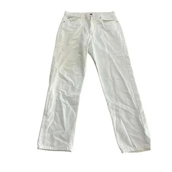 Calvin Klein Unite Women White Five Pocket Style Straight Leg Jean Size 13 - Picture 3 of 6